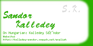 sandor kalledey business card